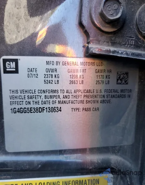 2013 Buick Lacrosse Premium from USA, damaged, VIN 1G4GG5E38DF130634